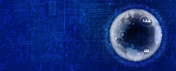 Technology data background, idea of global business solution