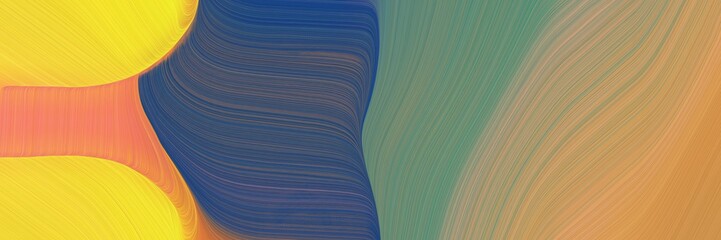 Leinwandbilder - abstract colorful horizontal header with dark khaki, dark slate blue and dark salmon colors. fluid curved lines with dynamic flowing waves and curves