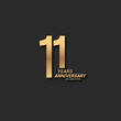 11 years anniversary celebration logotype with elegant modern number gold color for celebration