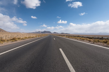 Wall Mural - Gobi desert road on vast dry wilderness