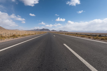 Wall Mural - Gobi desert road on vast dry wilderness