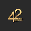 42 years anniversary celebration logotype with elegant modern number gold color for celebration