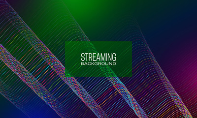 Wall Mural - Streaming background design of colorful wavy strings. Abstract background for banner, flyer or music poster.