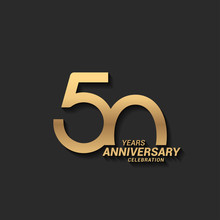 50 Years Anniversary Celebration Logotype With Elegant Modern Number Gold Color For Celebration