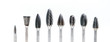 Carbide burrs on white isolate background 