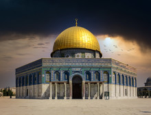 Storm Clouds Over The Dome Of The Rock In Jerusalem