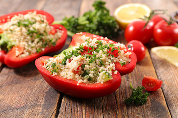 Canvas Print - stuffed bell pepper with tabbouleh