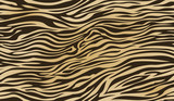 Fototapeta Zebra - Tiger skin seamless pattern. Animal fur print. Repeating stripes. Wildlife, natural camouflage texture.  Vector abstract illustration wallpaper background.