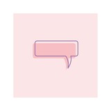 Fototapeta Mapy - Speech Bubble. Unique shape. Separated Outline. Pink shadow. Blank empty sticker. Graphic Vector illustration. Cartoon Comic style. Simple, minimal design. Isolated Icon. Conversation concept