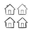© deniskrivoy - Vector illustration: Set of Hand drawn house icons. Sketch design