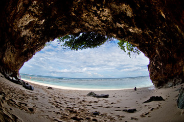 Wall Mural - Beautiful view of cave Bali beach.