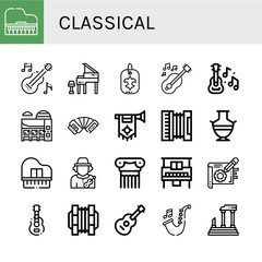 Poster - classical simple icons set