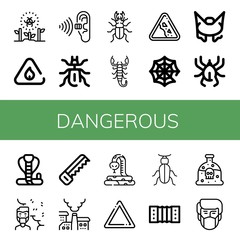 Sticker - dangerous icon set