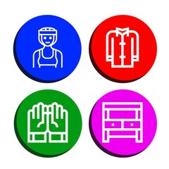 Poster - gloves simple icons set