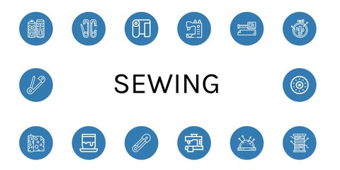 Sticker - Set of sewing icons