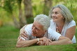 © aletia2011 - Portrait of beautiful senior couple on grass