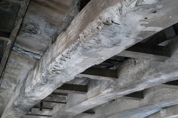 Wall Mural - old weathered concrete beam under a bridge