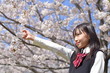 応援する学生　桜