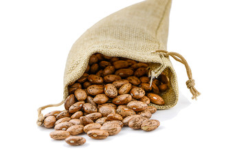 Wall Mural - Pinto beans an isolated on white background