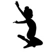 © zolotons - black silhouette girl gymnast jumping
