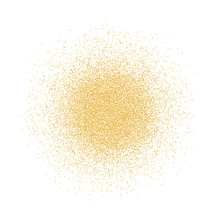 Golden Glitter Background. Pattern With Gold Sparkles And Glitter Effect. Empty Space For Your Text. Vector Illustration On A White Background