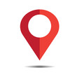 © powerbeephoto - Location red icon vector. Pin sign Isolated on white background. Navigation map, gps, direction, place, compass, contact, search concept. Flat style for graphic design, logo, Web, UI, mobile. EPS10