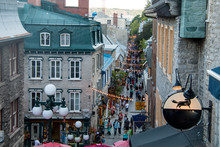 Quebec City, Canada- Petit Champlain Street In The Old Quebec City.