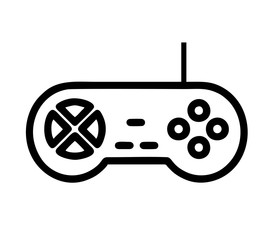 game console gaming controller vector isolated in black and white for logo, sign, apps or websites 