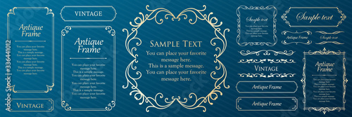 おしゃれでかっこいいフレームデザインセット ロココ調 ビンテージ アンティーク ロマンチック ボタニカル オーガニック 豪華 綺麗 美しい Vecteur Stock Adobe Stock