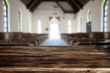 table background of free space and blurred window space