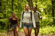 © BalanceFormCreative - Group of friends hiking in nature.They walking trough forest and meadows.