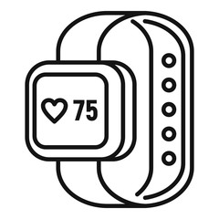 Canvas Print - Heart rate smartwatch icon. Outline heart rate smartwatch vector icon for web design isolated on white background