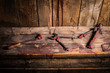 Torture tools on wood table