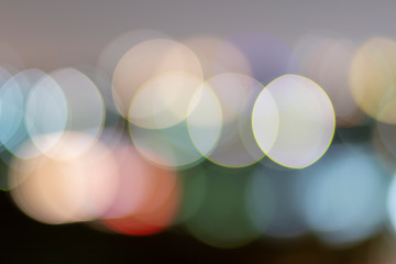 Background blur: bokeh light in city night lights, blur, blurred background To see the light outside the focus bokeh lights