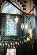 Lighting Detail Of The Rüstem Pasha Mosque In Istanbul Turkey