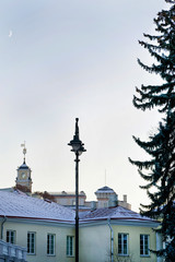 Poster - Street view in Old town of winter Vilnius