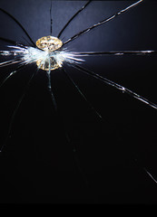 broken glass diamond on