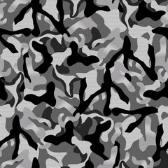 Wall Mural - khaki Camouflage seamless pattern in grey and silver and black colors. points background army fashion vector