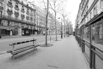 Streets of Paris (France) being empty during the coronavirus (COVID-19) lockdown.