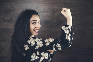 Wall Mural - happy woman hand yes sign