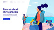 Group of young volunteers collecting trash on ocean beach flat vector illustration. Ecology and clean planet concept. People cleaning environment nature together