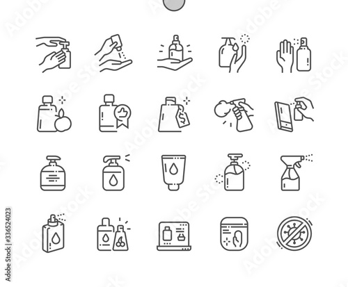 Cuadros en Lienzo Antiseptic Well-crafted Pixel Perfect Vector Thin Line Icons 30 2x Grid for Web Graphics and Apps