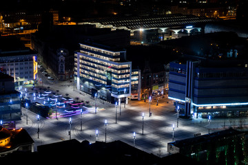 Wall Mural - Katowice city center - evening time - market square