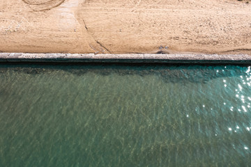 Wall Mural - Aerial top view of summer beach and sea.Free space for your decoration and sunny warm day.Corfu island of Greece. 