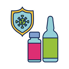 Sticker - medical bottle, line and fill style icon