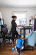 © Gerald Carter/Creative Flame - Mother son working from home during quarantine