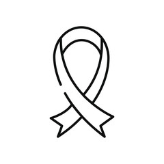 Canvas Print - charity ribbon icon, line style