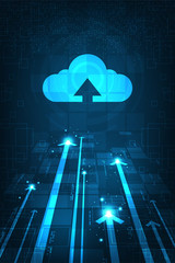 Wall Mural - Cloud interface that shows data uploading to the internet.