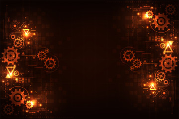 Technology background for gears in mechanical concepts.