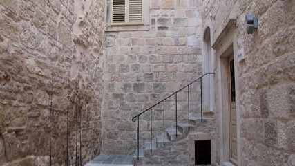 Wall Mural - Small courtyard in Korcula old town, Croatia